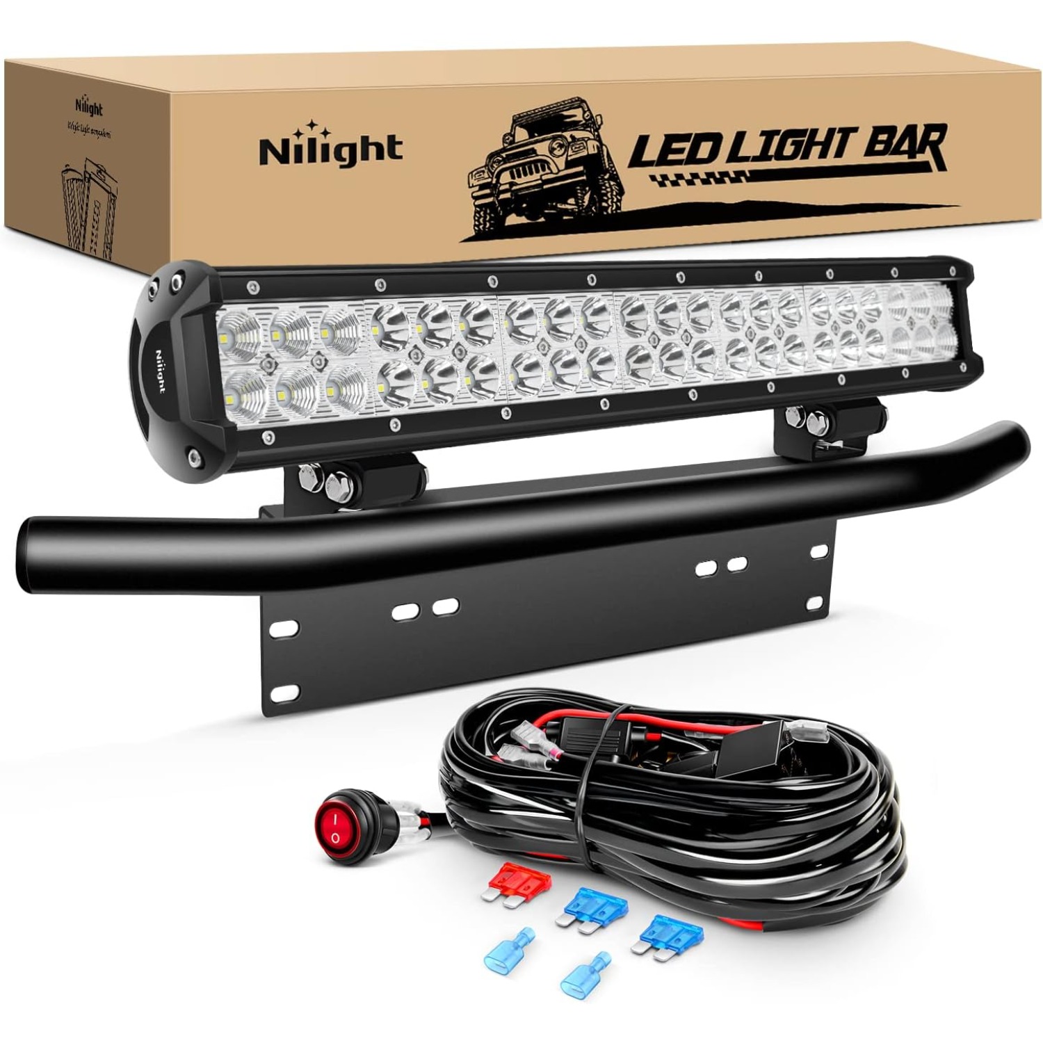 Flood Tray Table - Lampu LED Bar Nilight 20 Inci