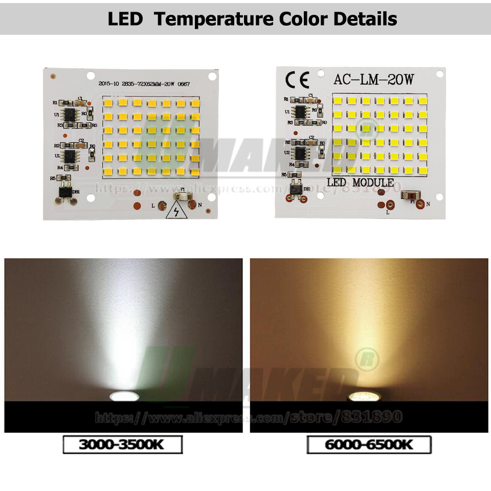AC 220V LED PCB 10W 20W 30W 50 - Flood Tray Table ulasan dan harga